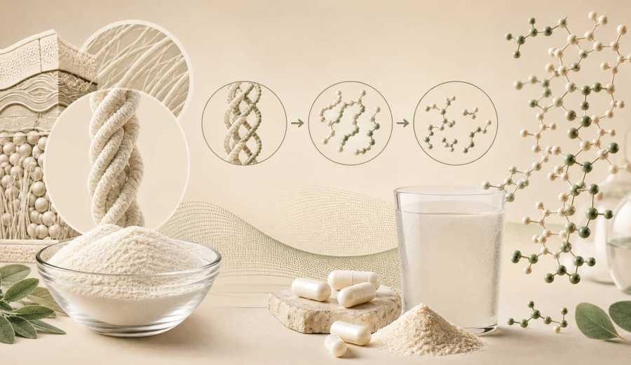 Vad är hydrolyserat kollagen? Därför används kollagenpeptider i tillskott