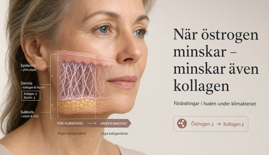 Kollagen och klimakteriet: när huden tappar östrogenets byggsignal